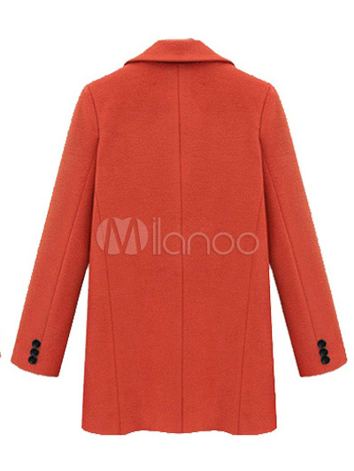 Long Boyfriend Peacoat with Front Buttons - Milanoo.com