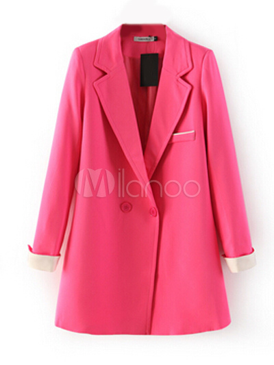 Long Blazer with Front Buttons - Milanoo.com
