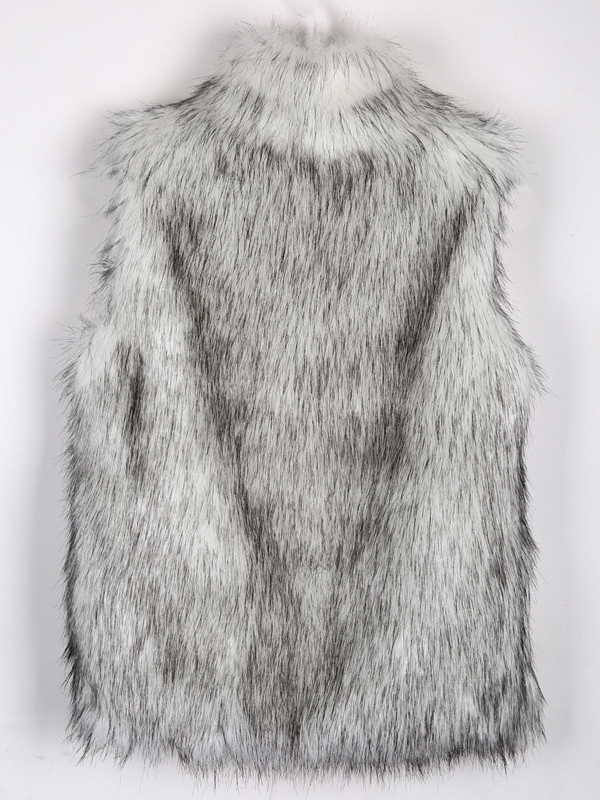 Pillow Collar Faux Fur Vest - Milanoo.com
