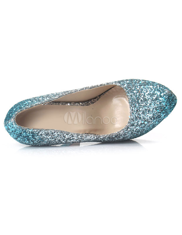 sequin blue heels