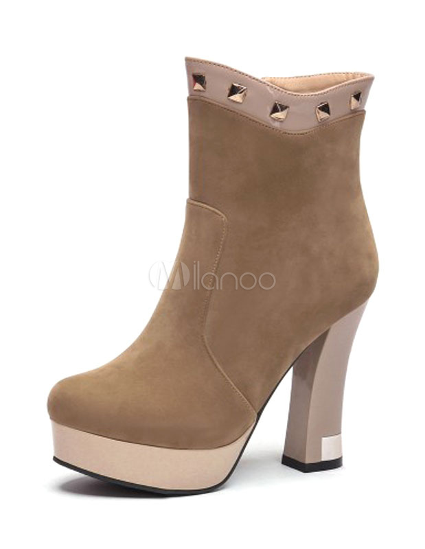 booties with a chunky heel