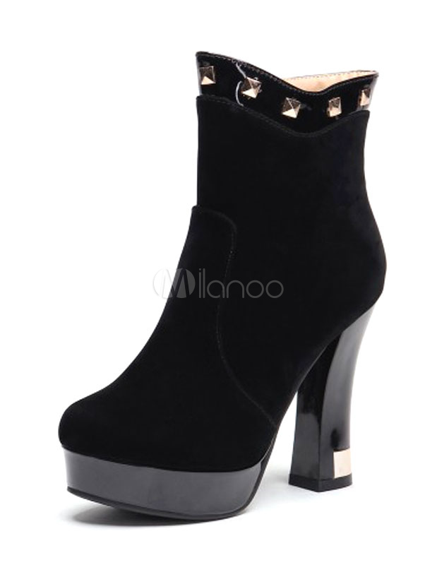 booties with chunky heel