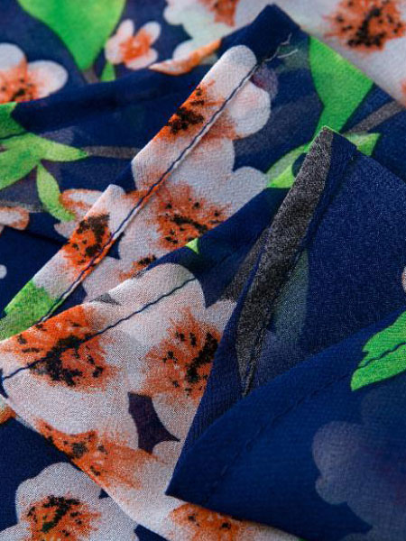 Blue Floral Print Vintage Kimono - Milanoo.com