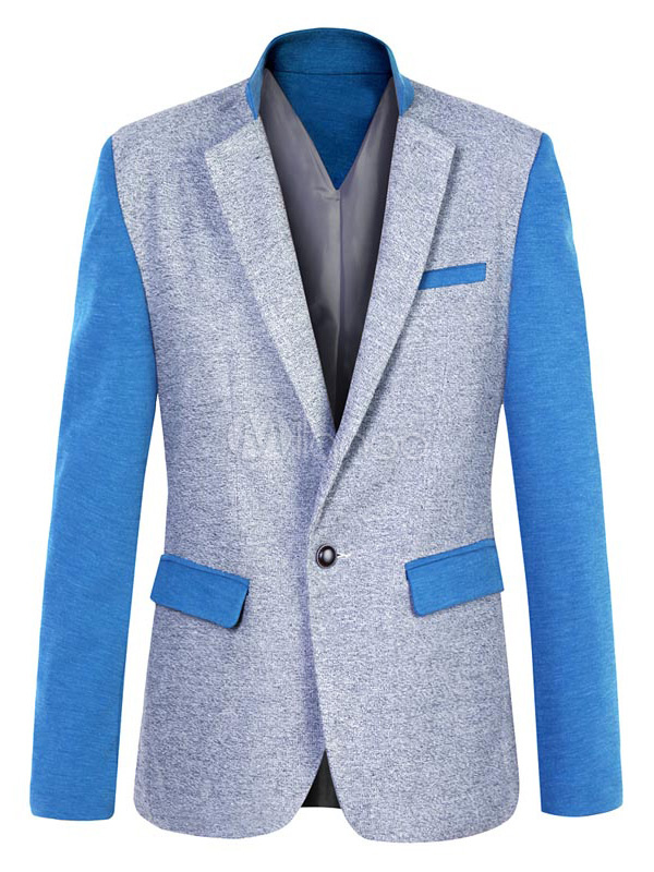 Stand Collar Blazer with Button