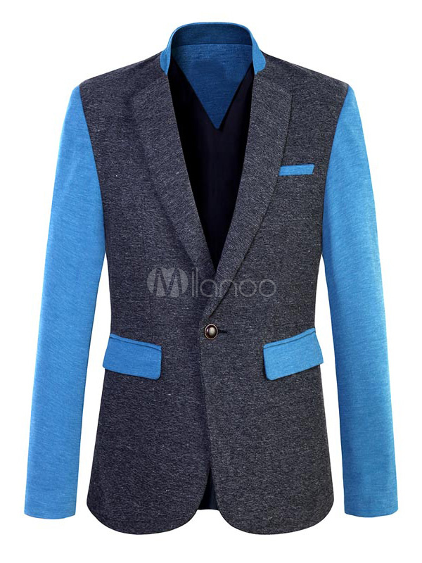 Stand Collar Blazer with Button