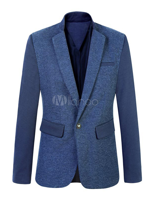 Stand Collar Blazer with Button