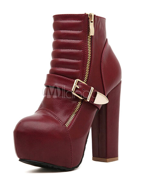 chunky heel platform bootie