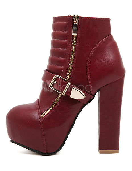 chunky heel platform bootie