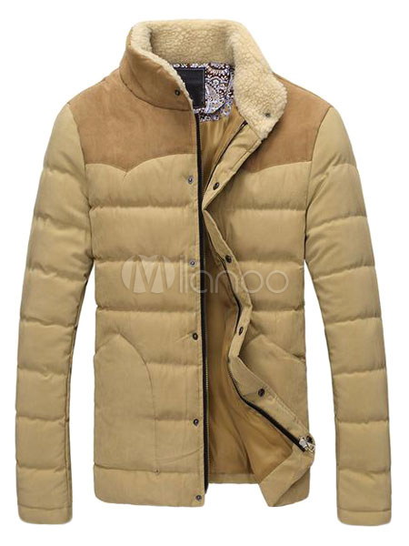 Color Block Stand Collar Quilted Jacket - Milanoo.com