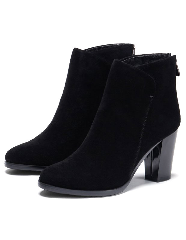 Pointed Toe Chunky Heel Booties - Milanoo.com