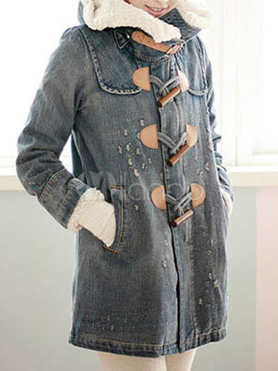 denim duffle coat