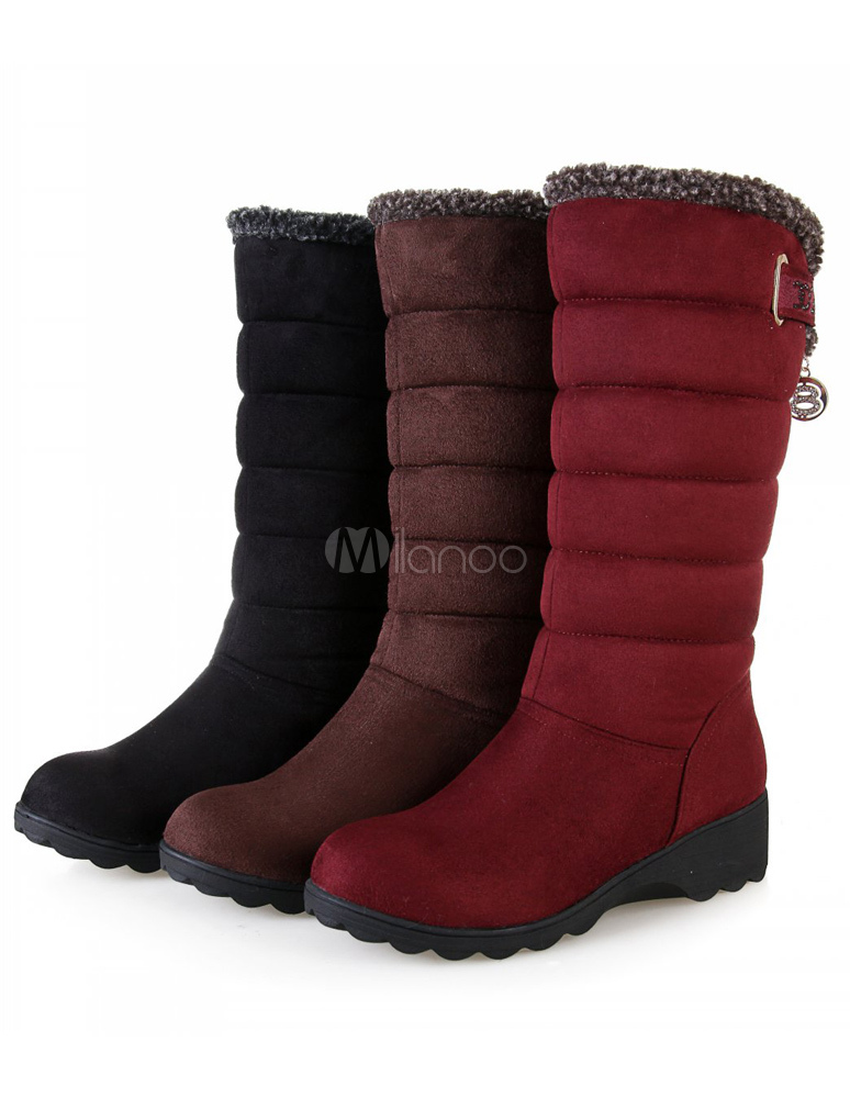 bottes fourrées femme talon compensé