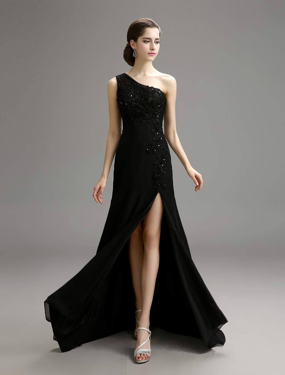 Chiffon Black Wedding Dresses