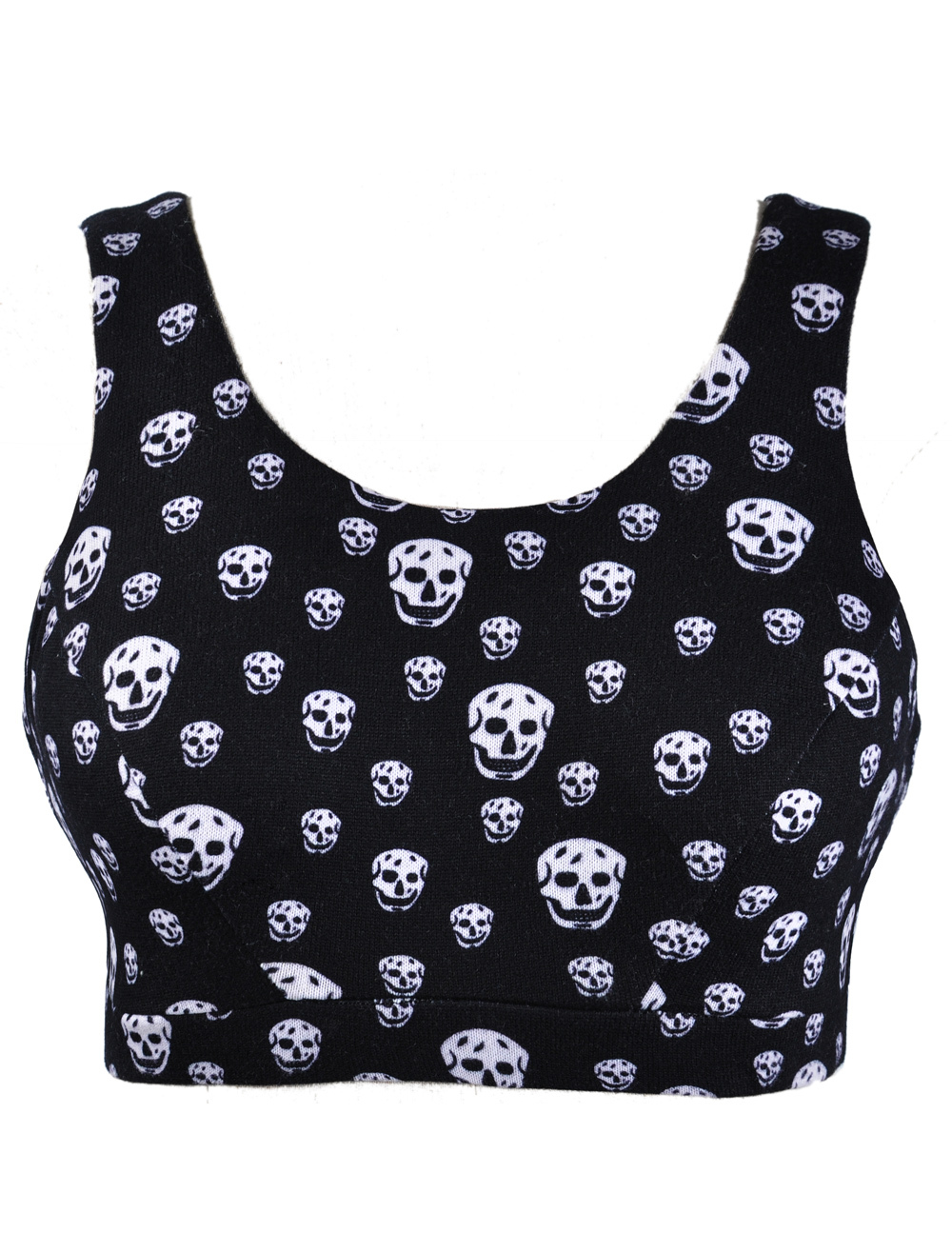 Skull Print Cropped Bustier - Milanoo.com