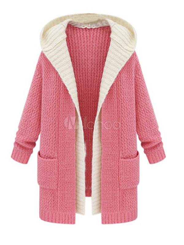 Long Knitted Fake Two-Piece Cardigan - Milanoo.com