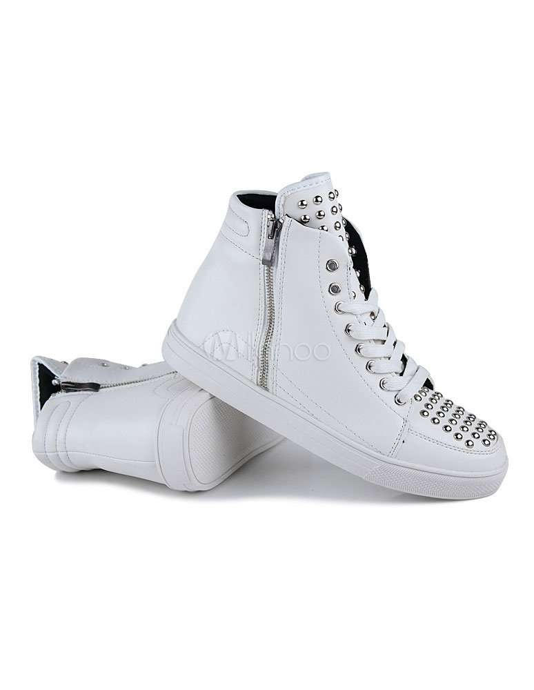 Studded High Cut Sneakers - Milanoo.com