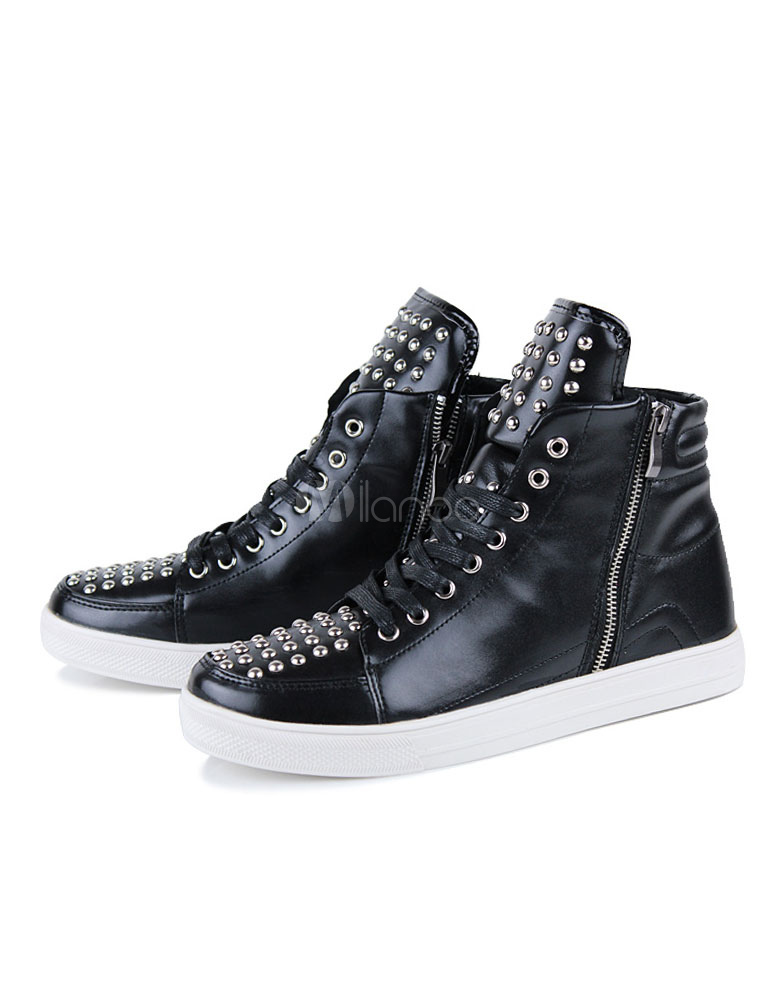 ray studded high top sneakers