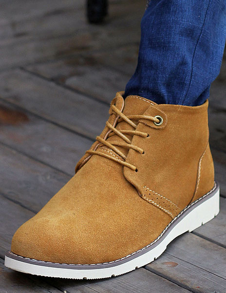 Cow Suede Leather High Cut Sneakers - Milanoo.com