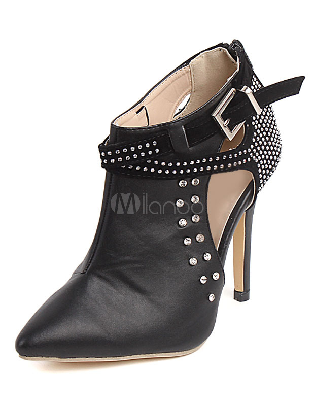 Stivaletti tacco a spillo punta con borchie - Milanoo.com