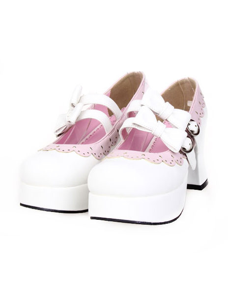 White Buckled Lolita Shoes - Milanoo.com