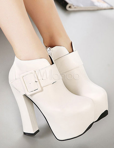 chunky heel platform bootie