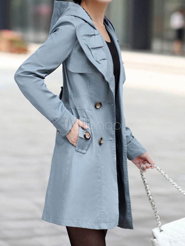 buttoned hooded trench coat milanoo buttoned hooded trench coat milanoo