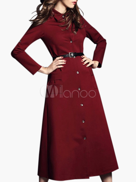 Spread Neck A-line Cotton Belted Maxi Dress - Milanoo.com