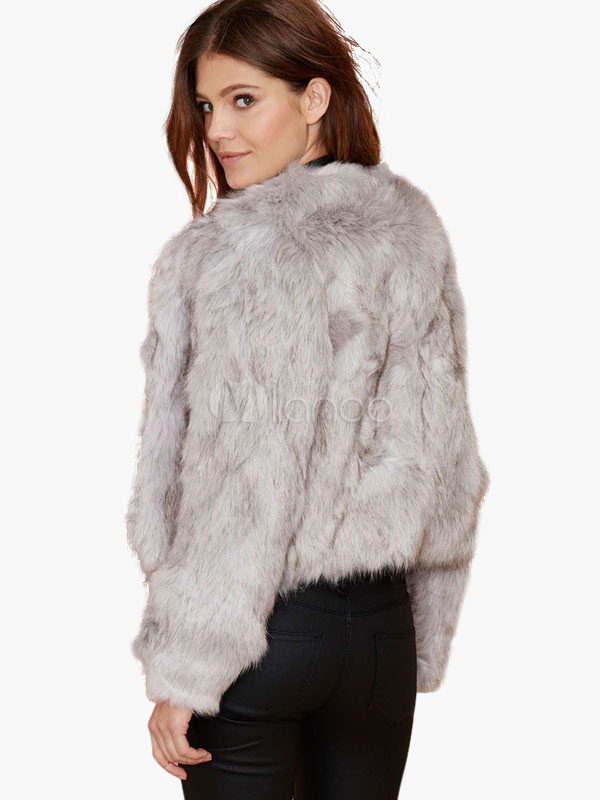 Short Faux Fur Jacket - Milanoo.com