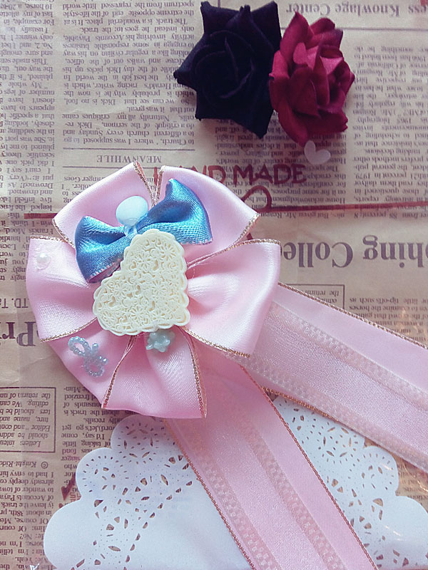 Lolitashow ロリータアクセサリー ブローチ ピンク ブローチ カジュアル スィート 蝶結び 手作り リボン 合成樹脂 Lolitashow Com Jp