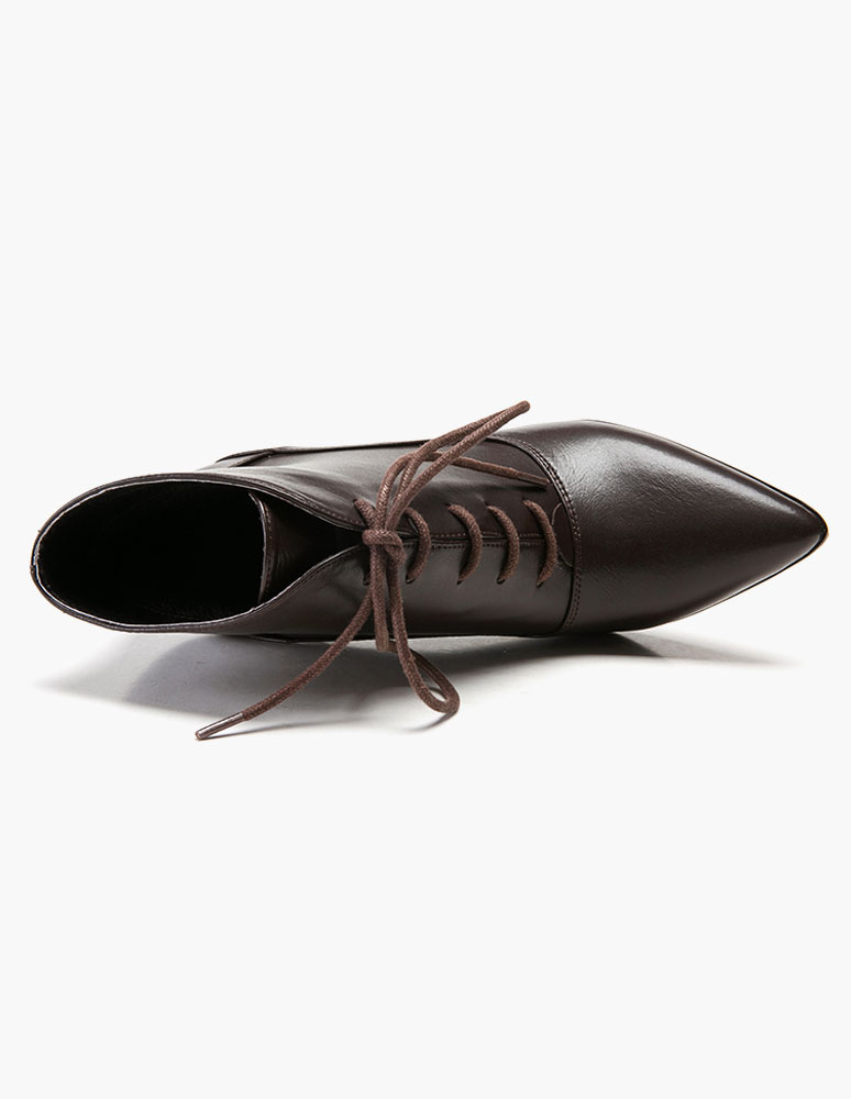 lace up pointed toe booties