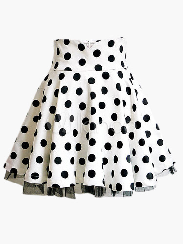 High Waist Tiered Polka Dot Skirt - Milanoo.com