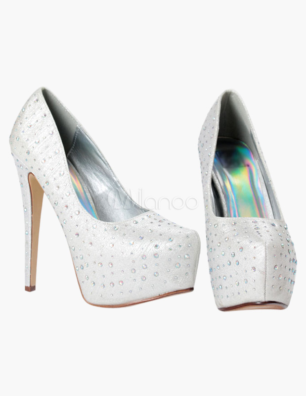 stiletto heels silver
