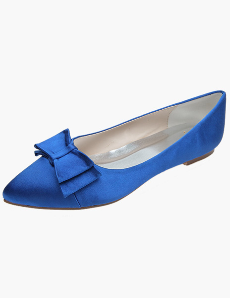pointed toe flats with bow