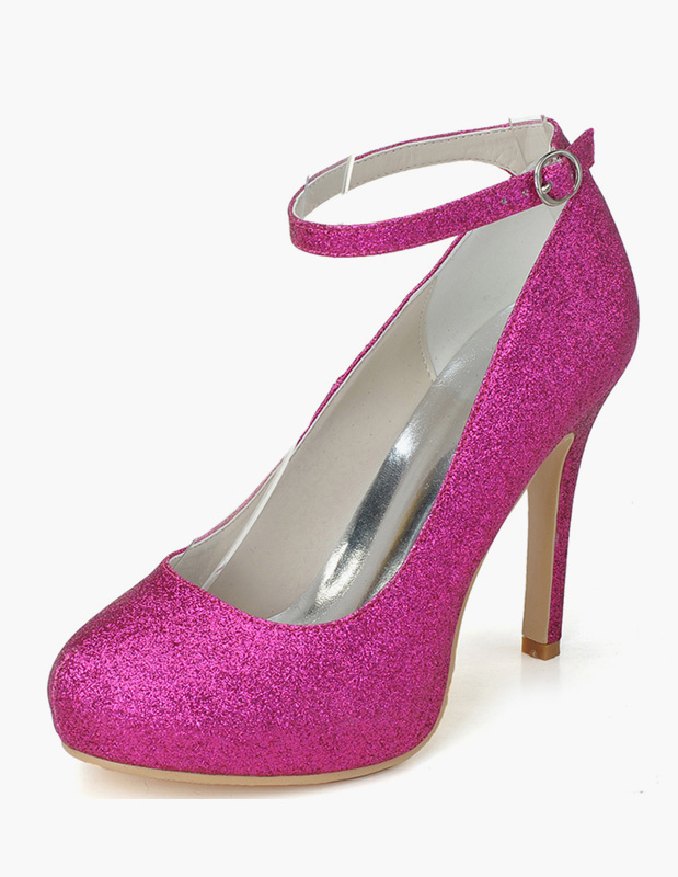Fabulous Round Toe Glitter Bridal Pumps - Milanoo.com