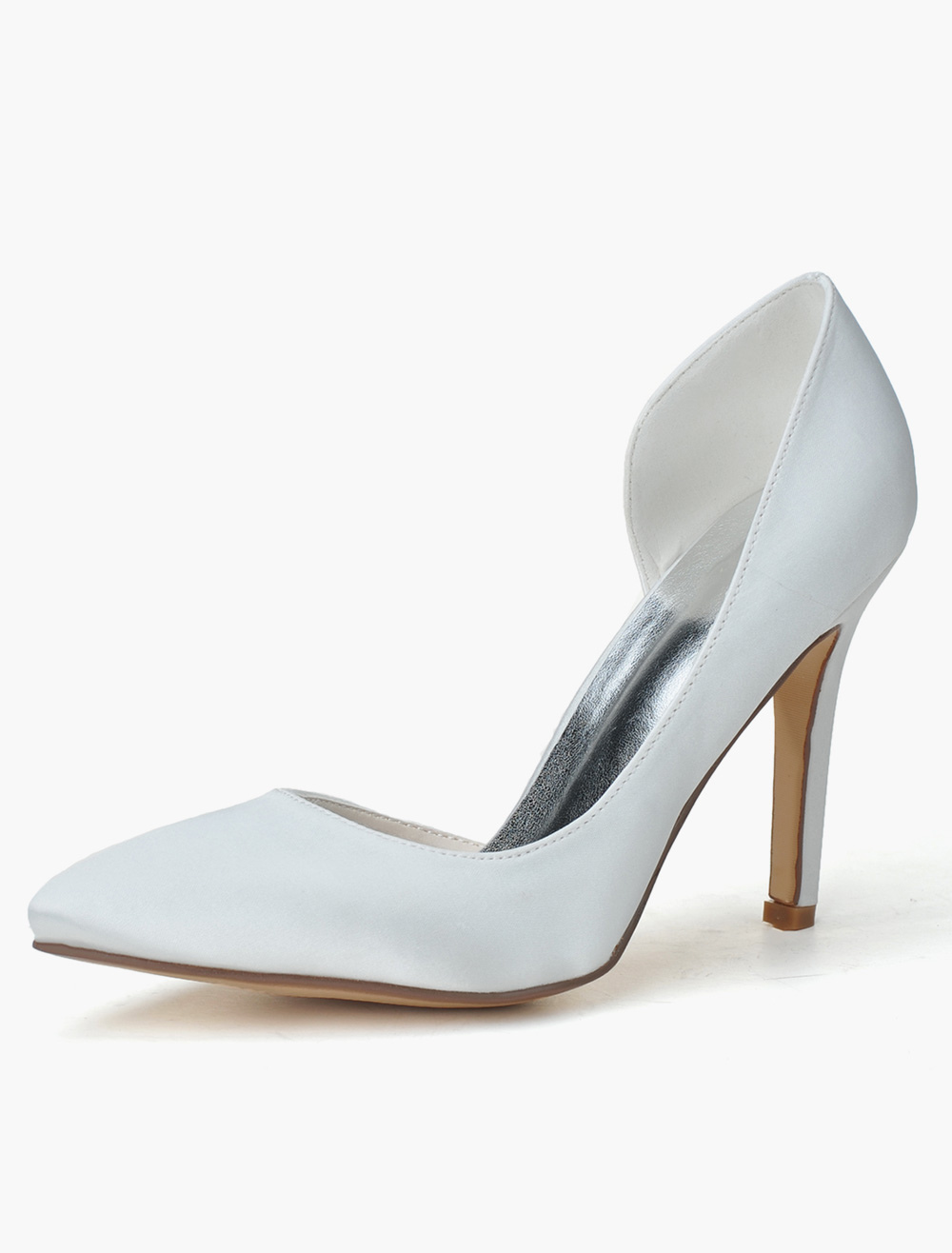 Pretty Pointed Toe Satin Pumps For Bride - Milanoo.com