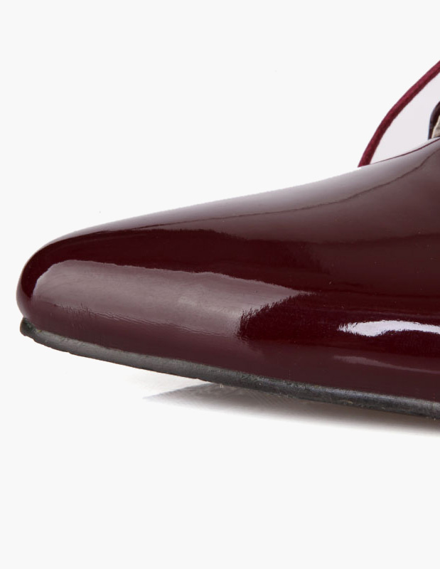 burgundy pointed toe flats