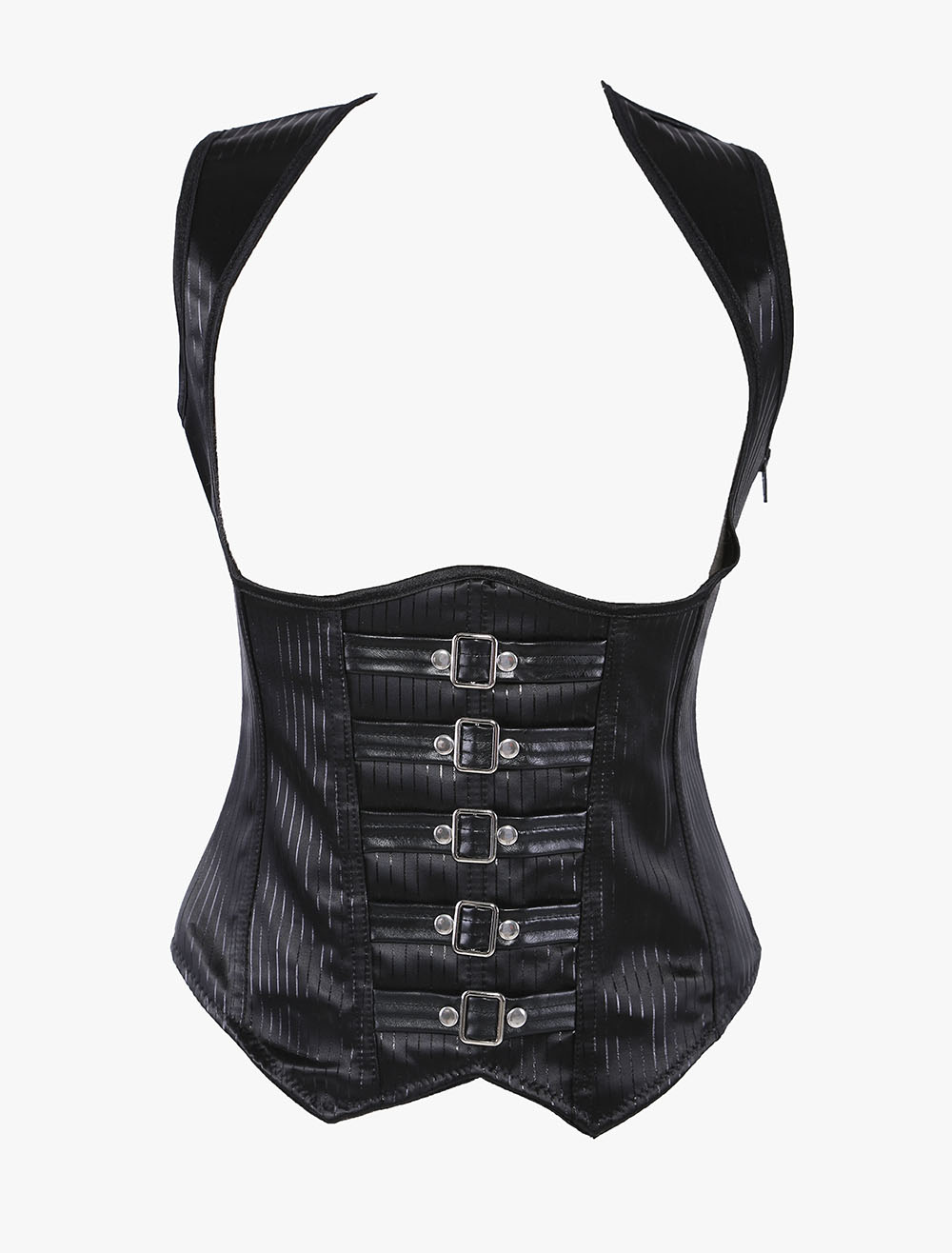 Black Buckle Cotton Blend Women‘s Steampunk Corsets