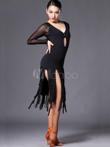 vestido de tango preto