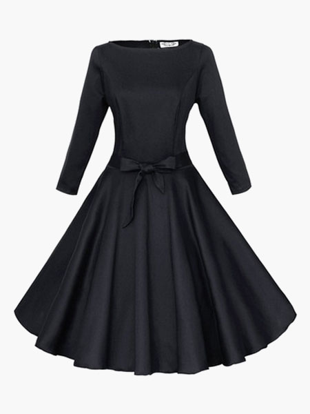 Bow Tie Vintage Dress - Milanoo.com