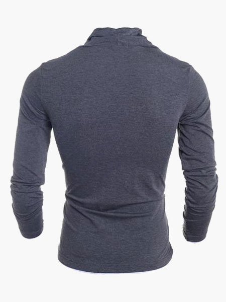Long Sleeves Cowl Neck Cotton Trendy T-Shirt For Man - Milanoo.com