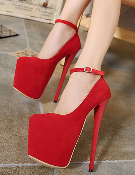 Sexy Platform Stiletto Heel Ribbons Micro Suede Pumps For Women ...