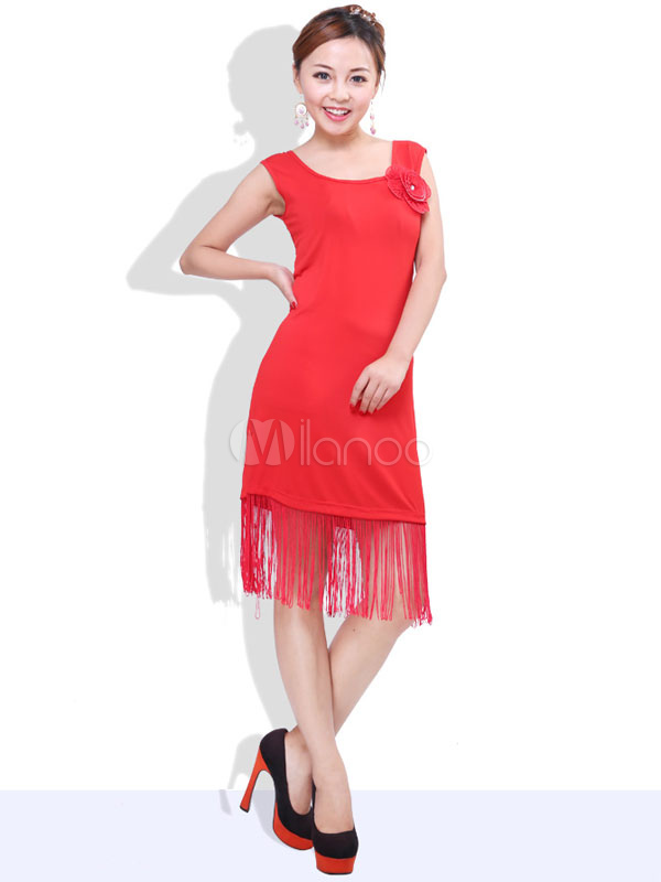 Side Split Fringe Tango Dance Costume - Milanoo.com