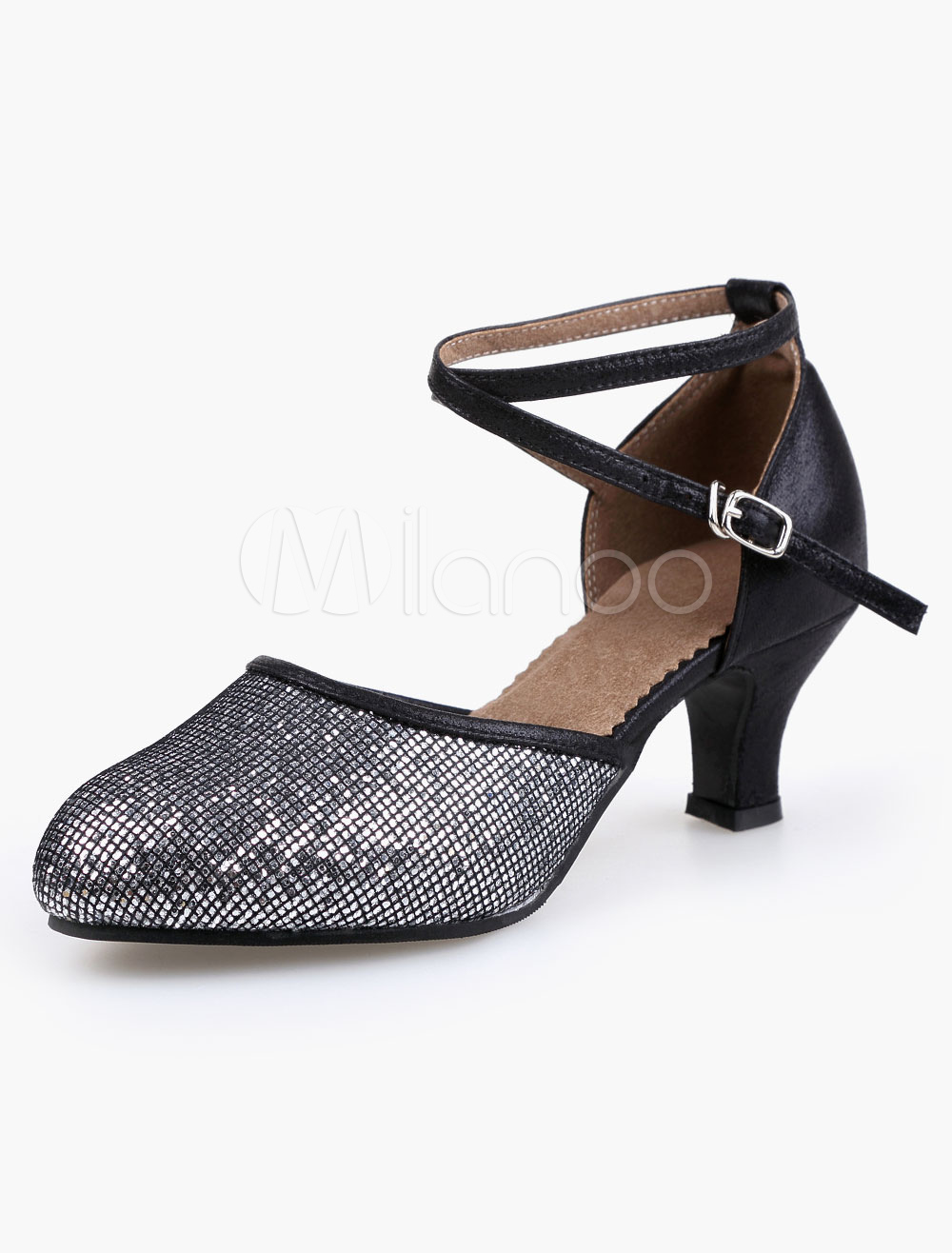 Glitter Almond Toe Ballroom Shoes - Milanoo.com