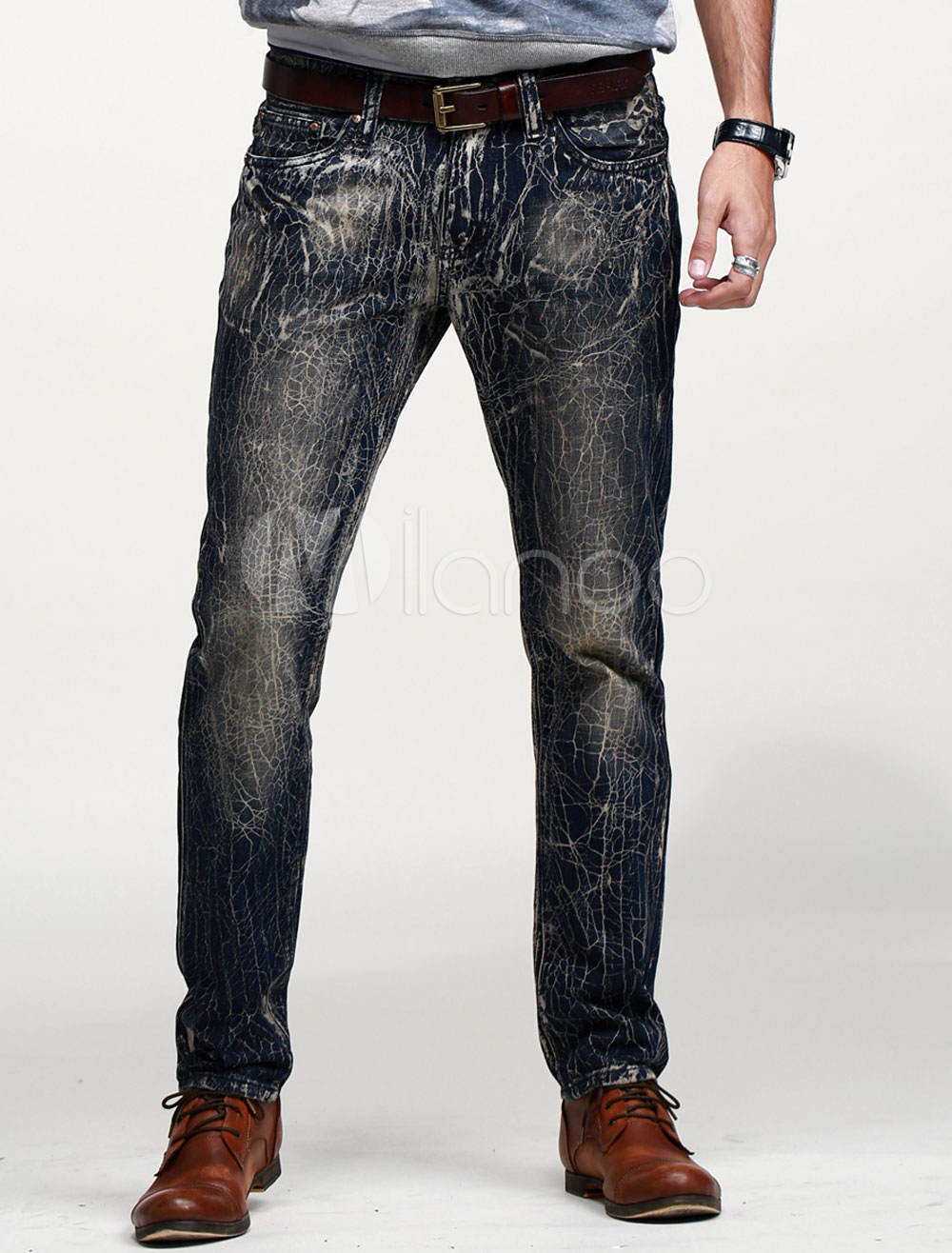 Slim Fit Straight Jeans For Men - Milanoo.com