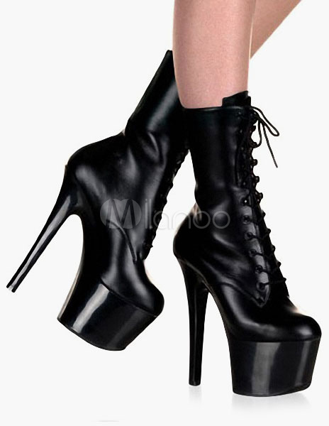 round toe platform booties