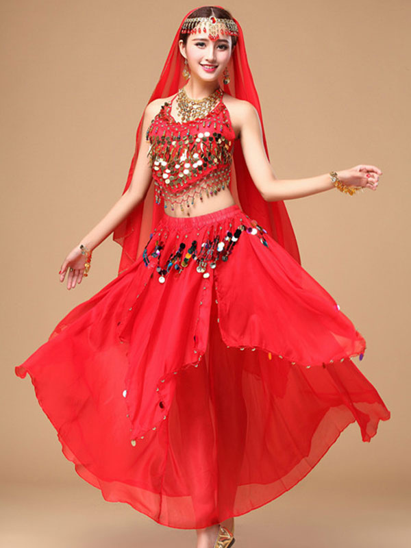 belly dance costume red