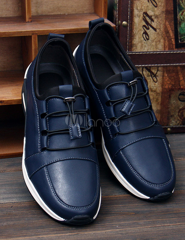 Black Leather Casual Shoes for Men
