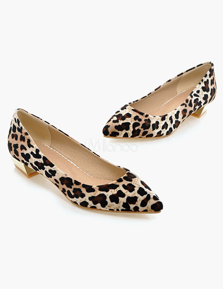 Leopard Print Pointed Toe Flats For Women Milanoo Com