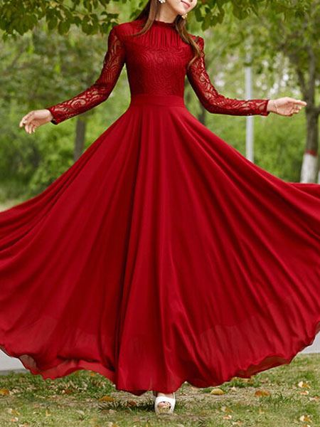 long sleeve maxi dress gown