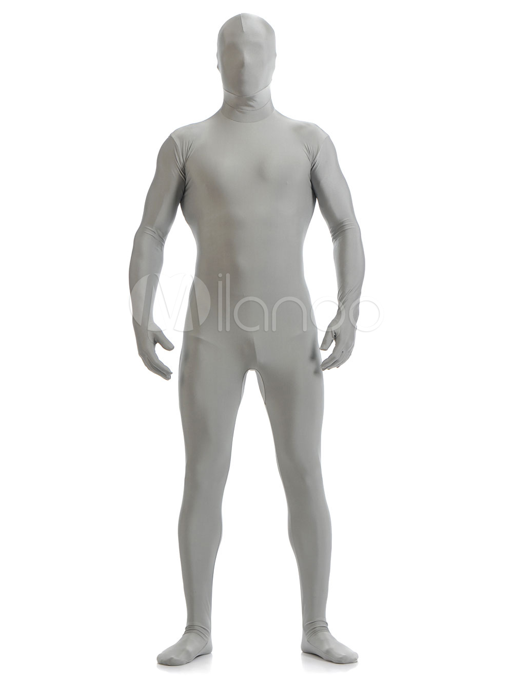 Gray Zentai Suit Adults Morph Suit Full Body Lycra Spandex Bodysuit for